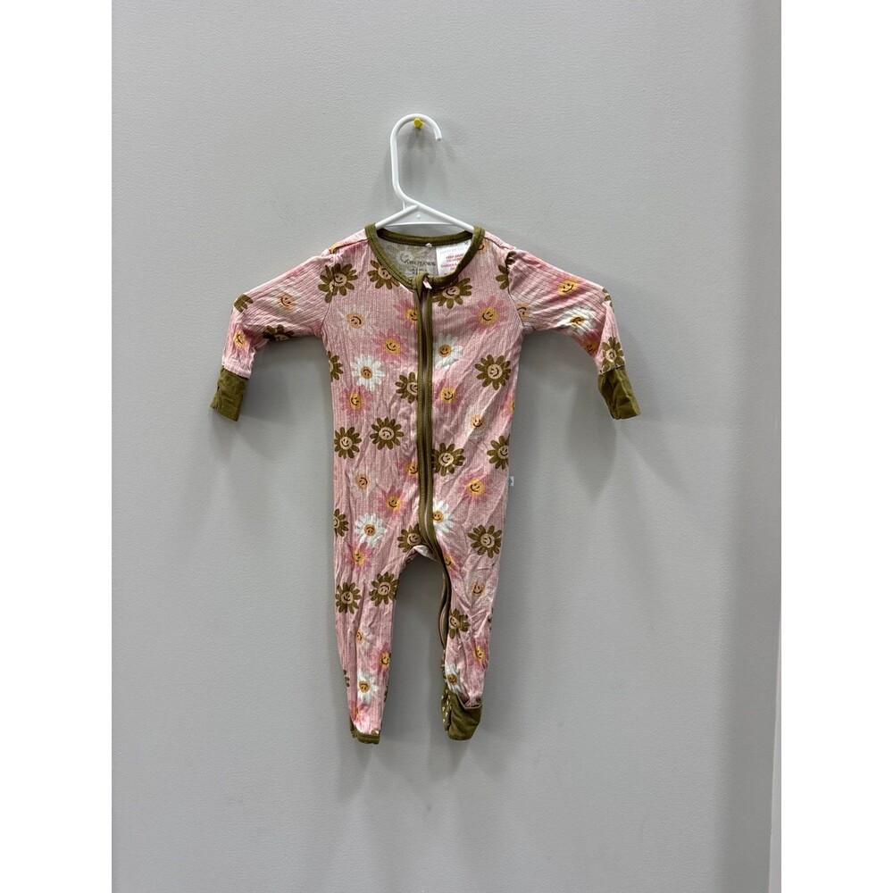 Posh Peanut Smiley Face Flowers Groovy Pajamas 6/9 Months
